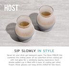 Host Glass Sipping FREEZE Insulated Drinking Glasses for Bourbon, Double Walled Glasses with Active Cooling Gel, Glass Cups Gray 6oz Set of 2 - Image 6