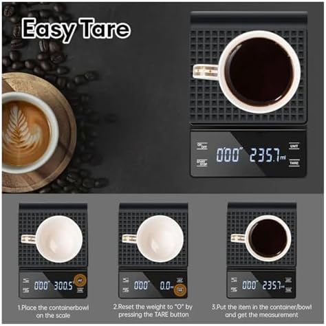 3kg/0.1g Coffee Scale with Timer, Digital Multifunction Weighing Scale for Pour Over, Drip, and Espresso – Kitchen Tool(A) - Image 2