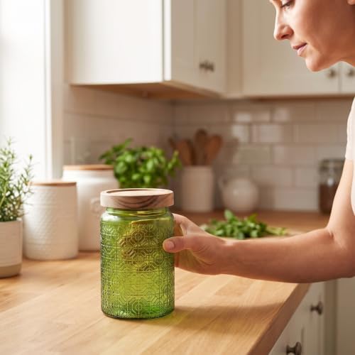 Ipetboom 3pcs Glass Food Storage Jars with Wooden Lids, Coffee Canister - Image 6