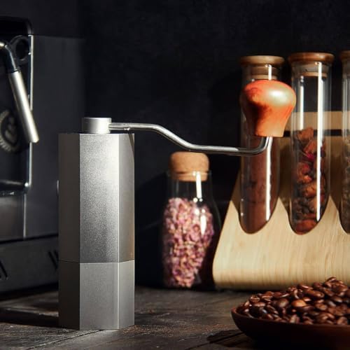 Manual Coffee Grinder Hand Crank Coffee Mill Bean Grinder Burr Coffee Maker With Classic Hand And Consistent Grounds Aluminum Alloy Suitable for home office camping - Image 5