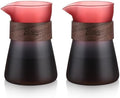 Glass Coffee Carafe with Wood Heat-Resistant Loop, 16oz Glass Coffee Server for Pour Over, Coffee Decanter & Coffee Pot, 2 Pack by Bincoo