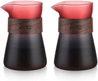 Glass Coffee Carafe with Wood Heat-Resistant Loop, 16oz Glass Coffee Server for Pour Over, Coffee Decanter & Coffee Pot, 2 Pack by Bincoo