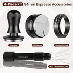 ShanSon Espresso Accessories Kit,4-Piece Set,Tamper, Distributor, Dosing Funnel, Retractable WDT Tool,54mm Stainless Steel Coffee Accessories Kit for Home & Commercial Use - Image 3