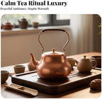 Hammered Teapot with Braided Grip | Copper Teapot, Vintage, Stovetop Tea Kettle, for Kitchen - Image 4