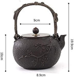 Cast Iron Tetsubin Teapot 1.2L Handmade Large Iron Kettle With Copper Lid & Stainless Steel Infuser, Rust-Resistant - Image 6