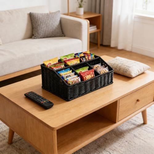 Snack Organizer for Countertop, snack basket, Food storage box, 5 Compartment Containers, Pantry Organizer for Chips, Popcorn, Candy, Pretzels - Image 5