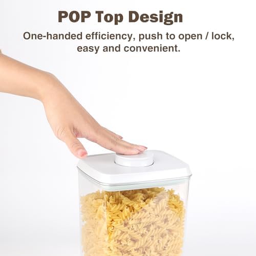 Melovom 8 Pcs Pop Food Storage Containers Airtight Food Storage Containers Set with Lids Kitchen Pantry Organization and Storage, 3.4Qt, 2.8Qt, 2.1Qt, 1.2Qt - Image 2