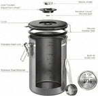 Coffee Gator Coffee Canister, 39oz Large Airtight Stainless Steel Container - Image 6