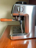 54mm Bottomless Portafilter Compatible with Breville Barista Express, Pro, Touch, Bambino, Infuser, Duo Temp Pro Espresso Machine Stainless Steel Portafilter Double Filter Basket-Wooden - Image 3