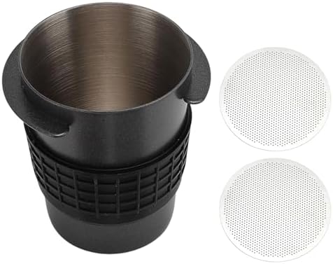 Stainless Steel Coffee Dosing Cup with Puck Screen, 51MM Medium Capacity Coffee Powder Catcher Mug for Grinding Beans and Storing Powder by Unknown