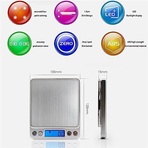 JSEIAJB Digital Kitchen Scale Case Pocket 3000g/0.1g LCD Display Portable Mini Baking Jewelry - Image 4
