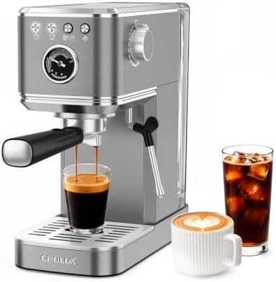 CHULUX Elite Espresso Coffee Machine with Steam Wand for Cappuccino, Gray by CHULUX