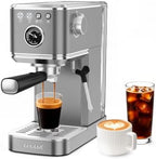CHULUX Elite Espresso Coffee Machine with Steam Wand for Cappuccino, Gray by CHULUX