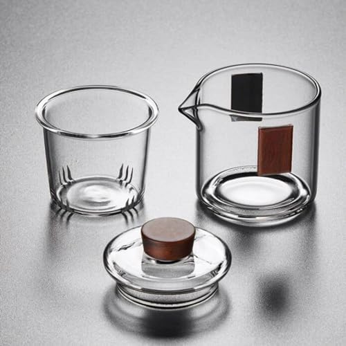 Removable Small Transparent Glass teapot Home Tea Maker with Infuser Tea Set Simple Tea Kettle 200ml/7.0oz Cleanable (Without Cup) - Image 6
