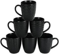 Schliersee 16 OZ Black Coffee Mugs Set of 6, Geometric Pattern Coffee Mug by Schliersee
