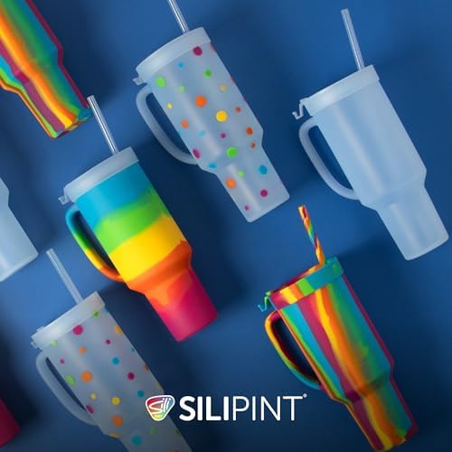 Silipint 64oz Silicone Tumbler with Handle, Flip Lid and Straw – BPA-Free, Non-Toxic, Freezer, Microwave, Dishwasher Safe Tumbler – Perfect for Tea, Smoothies (Icicle) Pack of 1 - Image 6