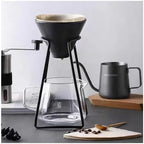 Ceramic Pour Over Coffee Set Filter Bracket Filters Dripper Stand Percolators Shop Cup Share Pots Coffeeware Accessories(Transparent Set A) - Image 4