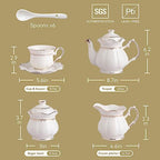 Sweejar Porcelain Tea Set With Gold Trim - Ceramic Tea pot and Sugar & Creamer Pitcher, Delicate Tea Cup and Saucer Set of 6, Suitable for daily life - Image 5