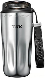 TKK 16oz Travel Coffee Mug, Ceramic Coated Interior, 316 Stainless Steel Liner, Leakproof Flip Lid, Vacuum Insulated Tumbler with Carry Strap, Reusable Cup for Hot & Cold Drinks by TKK