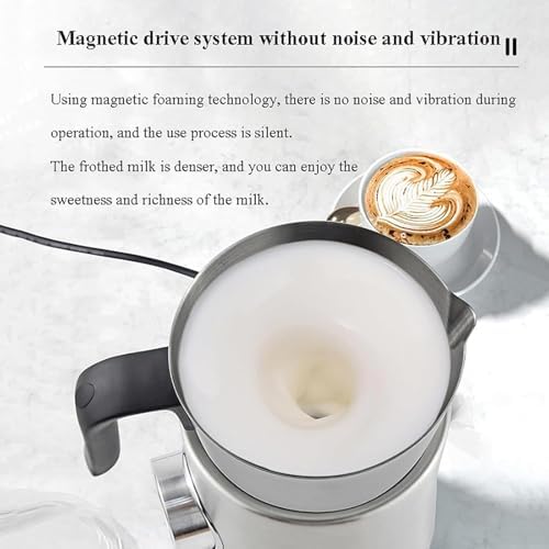 Multifunctional Stainless Steel Coffee Machine, 500W Electric Milk Frother with Led Display, Hot & Cold Functions, 4 Preset Modes, 5Min Heating, Overheating Power of - Image 5