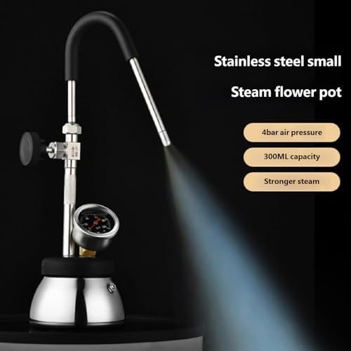 Manual Steam Milk Frother,403 Stainless Steel Portable Milk Steamer with Pressure Gauge, for home, camping or small cafes, Espresso Milk Steamer - Image 5