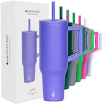 Elemental Spill Proof 40oz Insulated Tumbler with Handle & Straw Travel Mug by Elemental