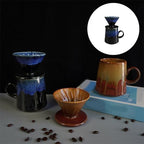 V 60 Ceramic Coffee Dripper Set 460ml Hand Pouring Over Filter Home Brewing Coffee Set - Image 2