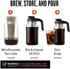 County Line Kitchen 64oz Cold Brew Coffee Maker with Leak Proof Lid - Black - Image 4