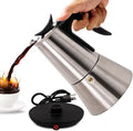 Electric Stainless Steel Moka Pot 6 Cup 300ml Mocha Pot by Vaolvpant
