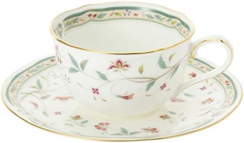 Noritake F59387A/4409 Cup & Saucer Set (Coffee/Tea Combination), 7.8 fl oz (220 cc), Flower Chesel, 5 Pieces, Bone China - Image 5