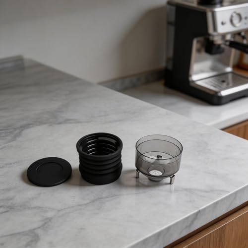 Coffee Grinder Funnel with Silicone Bellows for Baratza Sette 270 and BG30, Dual Function Blowing Bin for Cleaning and Collecting Grounds, ABS and Silicone Design in Black - Image 5