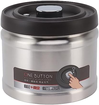 Sanpyl Vacuum Coffee Canister Food Storage Container, 304 Stainless Steel Airtight Food Storage Containers, Press Type Vacuum Sealed Container for Coffee Beans Tea Cereal (1100ML - Image 6