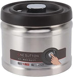 Stainless Steel Coffee Canister,Vacuum Sealed Coffee Container 304 Stainless Steel Press Type Airtight Food Storage Container for Coffee Beans Tea Nuts 1100ML Stainless Steel Color(1600ML-Silver) by Unknown