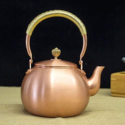 LJYT Teapot Small Tea Pot Tea Kettle for Loose Tea, Copper Vintage Tea Infuser for Home Office Party Restaurant, 1200ml - Image 4
