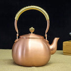 LJYT Teapot Small Tea Pot Tea Kettle for Loose Tea, Copper Vintage Tea Infuser for Home Office Party Restaurant, 1200ml - Image 4