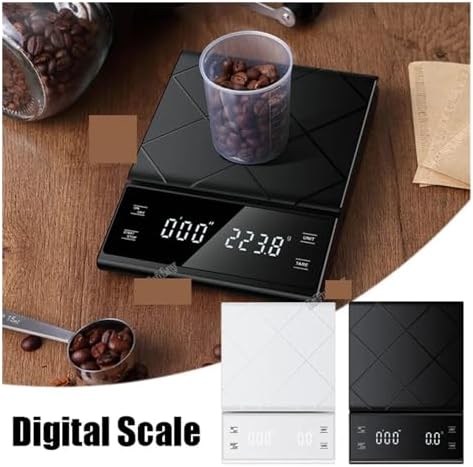 Digital Scale, Coffee Scale, Timer Function, Digital Display, Maximum Weighing 3kg, Accuracy 0.1g Food Kitchen Gram Weight Small Balance(Black) - Image 2
