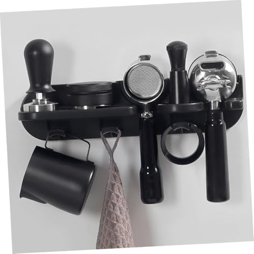 PRETYZOOM No-drill Espresso Tamper Holder Station with Portafilter and Tamper Organizer Wall Mounted Coffee Machine Storage Rack for Espresso Accessories Kit Space-saving Organizer Shelf - Image 4