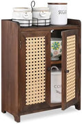 Ikee Design Wood Storage Cabinet with Rattan Doors, with Removable Shelves by IkeeDesign