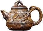 Tea Kettle Retro Stoneware Relief Gourd Teapot Home Chinese Tea Maker Ceramic Tea Infuser by Unknown