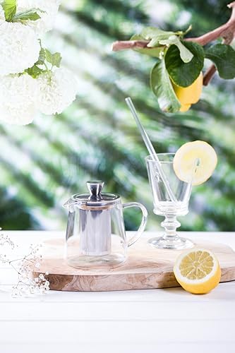 Cristel Oolong Collection Borosilicate Glass Teapot, 41 Ounces, With Stainless Steel Lid and Infuser - Image 2