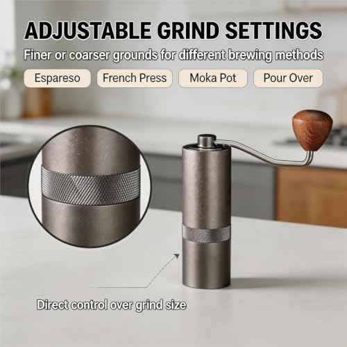 Pro Manual Coffee Grinder Stainless Steel Conical Burr - Image 5