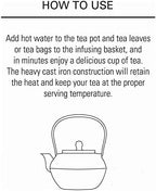 InnoLife Cast Iron Teapot with Stainless Steel Infuser, Japanese Tea Pot for Loose Leaf, Tea Kettle with Enameled Interior, Fish Scale Pattern 900ml/30oz - Image 6