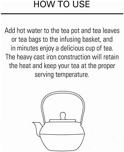 InnoLife Cast Iron Teapot with Stainless Steel Infuser, Japanese Tea Pot for Loose Leaf, Tea Kettle with Enameled Interior, Fish Scale Pattern 900ml/30oz - Image 6