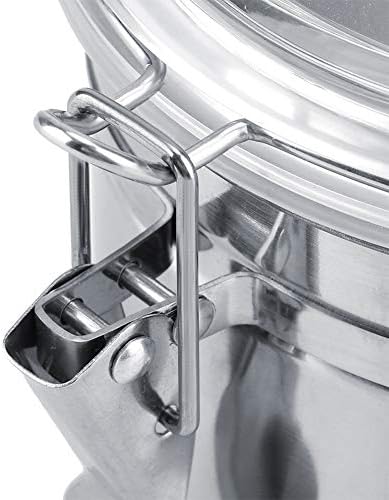 Haofy 2 Pcs Coffee Canister with Clear cover, 51oz Airtight Stainless Steel Kitchen Food Storage Container Vacuum Sealed Storage Jarfor Grounds Coffee Beans Tea Flour Cereal Sugar - Image 7