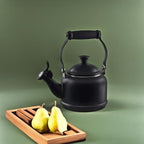 Le Creuset Enamel On Steel Demi Tea Kettle, 1.25 qt., Licorice/Black Knob - Image 4