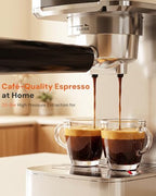 Kismile 20 Bar Espresso Machine with Milk Frother, Compact Cappuccino & Latte Coffee Maker for Home Office, 1350W Fast Heating Espresso Maker with Pre-Infusion, 1.2L Tank, LED Display - Image 2