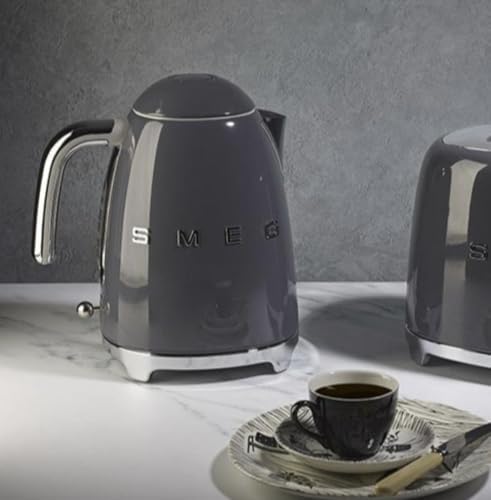 SMEG KLF03 Electric Kettle 1.7L (7 Cup), Retro Hot Water Boiler for Tea & Coffee, Fast Boiling, Auto Shut-Off, Soft Open Lid, 360° Swivel Base Countertop Kettle – Slate Grey - Image 6