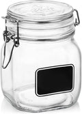 Bormiolio Rocco Clear Jar with Chalkboard, 25.3 Oz (Pack of 5) by Bormioli+Rocco