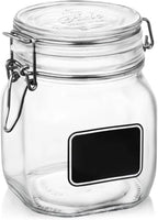 Bormiolio Rocco Clear Jar with Chalkboard, 25.3 Oz (Pack of 5) by Bormioli+Rocco