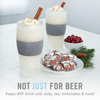 Host FREEZE Beer Cooling Cups, Frozen Beer Mugs, Freezable Pint Glass Set, Insulated Pint Glass to Keep Your Drinks Cold, Double Walled Insulated Glasses, Gift for Dad,16oz, Set of 2, Olive - Image 5